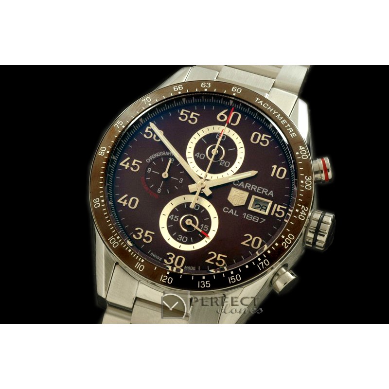 TGCA00254S Carrera Date Chrono SS/SS Brown Jap Qtz