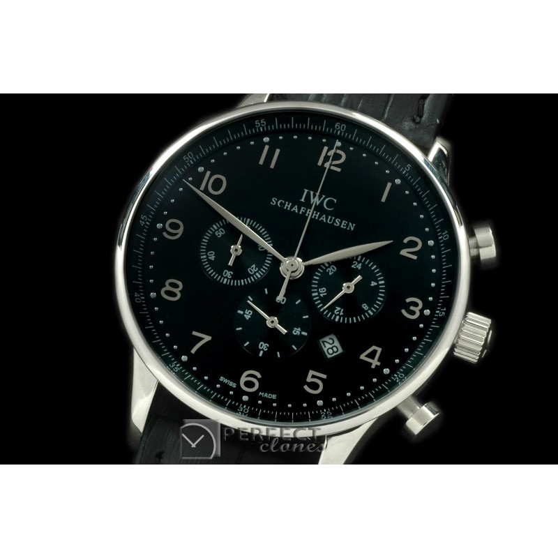 IWPG20014L Portuguese Chrono SS/LE Black Jap OS20