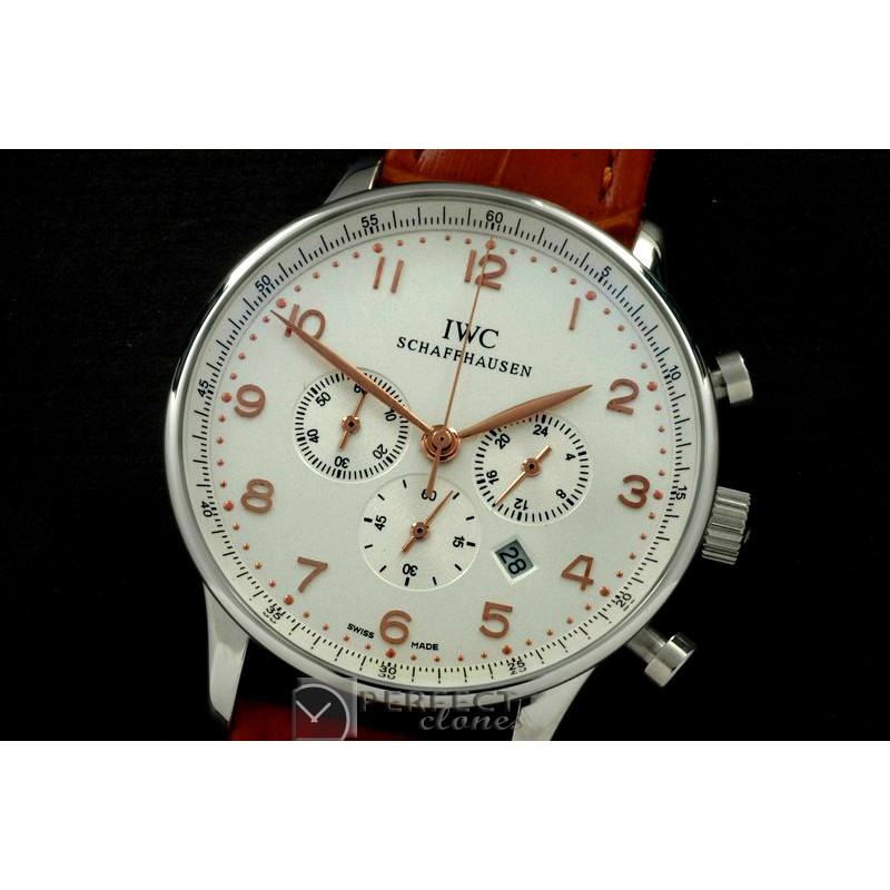 IWPG20013L Portuguese Chrono SS/LE White/Gold Jap OS20