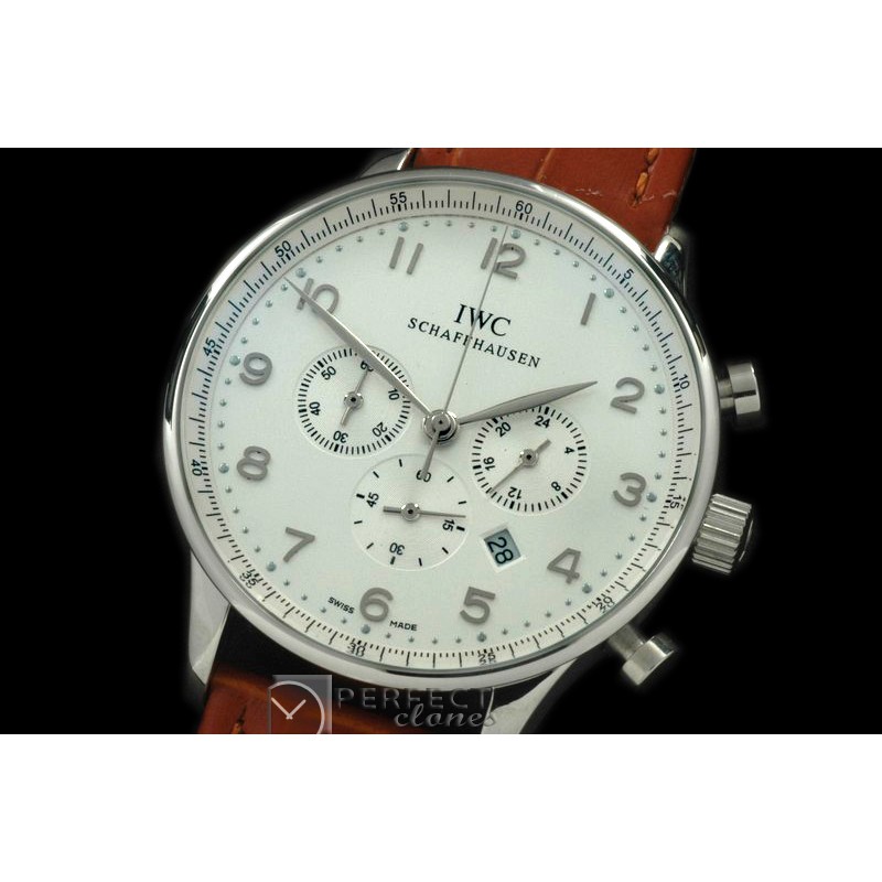 IWPG20011L Portuguese Chrono SS/LE White/Silver Jap OS20