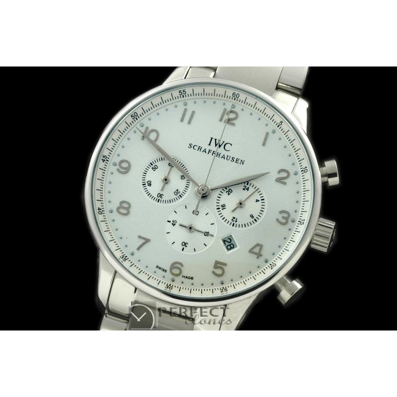IWPG20011S Portuguese Chrono SS/SS White/Silver Jap OS20