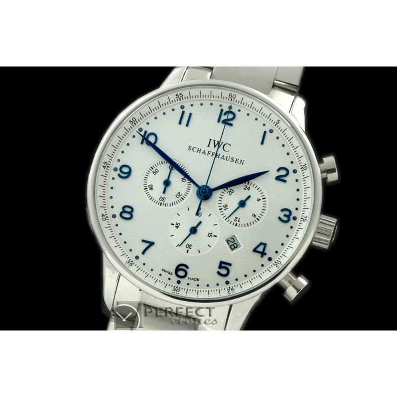 IWPG20012S Portuguese Chrono SS/SS White/Blue Jap OS20