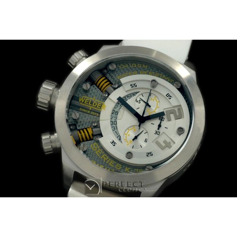 WLD30101 K38 Chronograph SS/RU White/Grey Jap Qtz