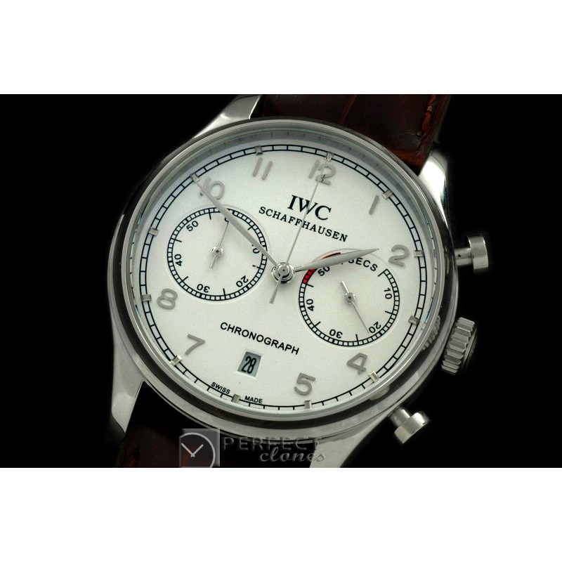 IWPG20021L Portuguese Chrono SS/LE White/Silver Jap OS20