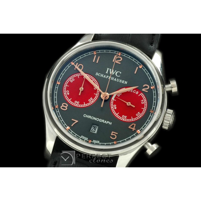 IWPG20025L Portuguese Chrono SS/LE Grey/Red Jap OS20