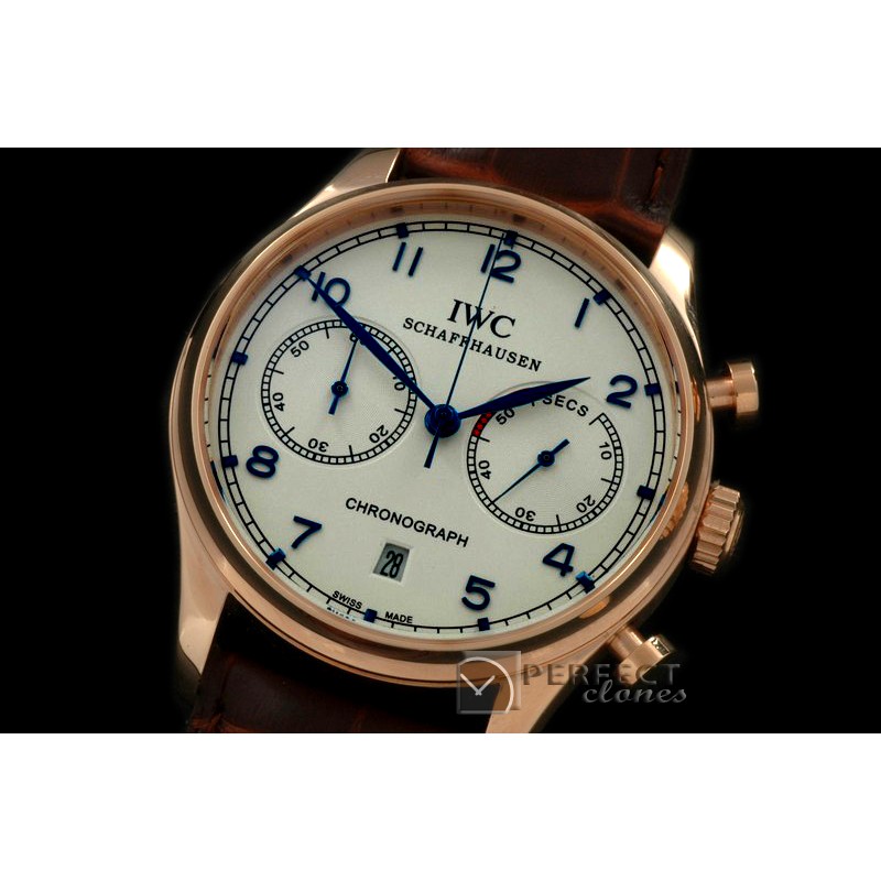 IWPG20027L Portuguese Chrono RG/LE White/Blue Jap OS20