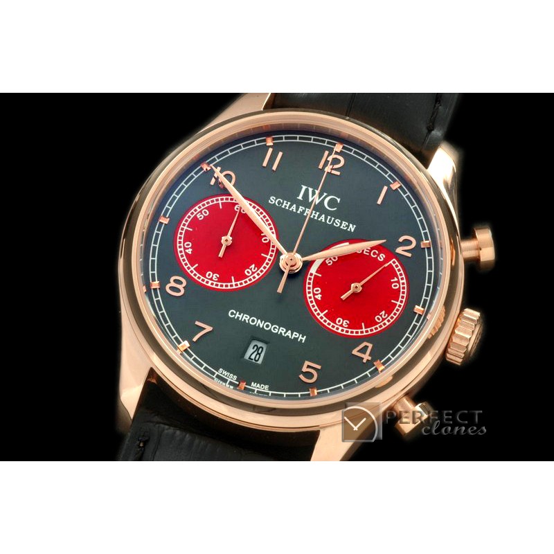 IWPG20029L Portuguese Chrono RG/LE Grey/Red Jap OS20