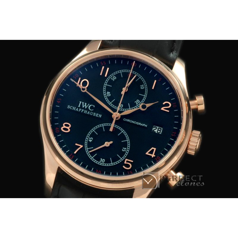 IWPG10138 Portuguese Chrono Date RG/LE Black Jap OS20