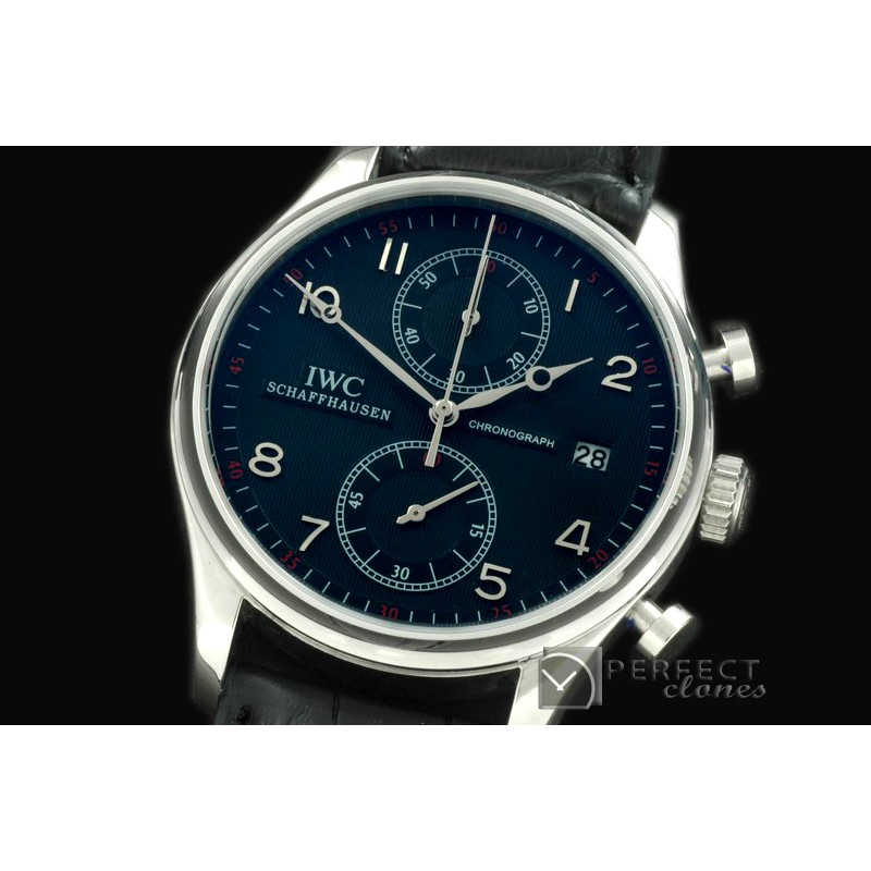 IWPG10134 Portuguese Chrono Date SS/LE Black Jap OS20