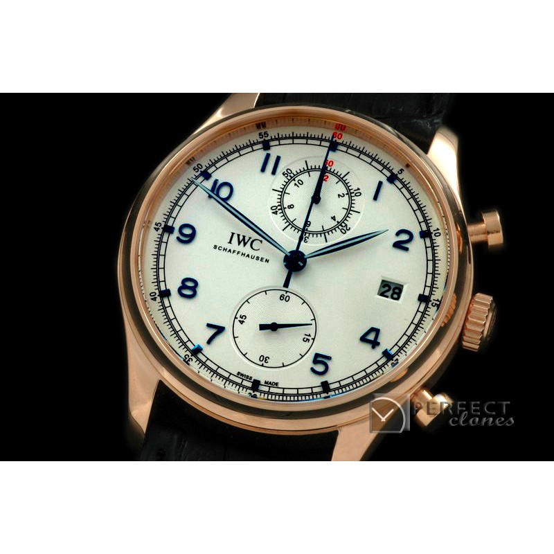 IWPG10147 Portuguese Chrono Date RG/LE White/Blue Jap OS20