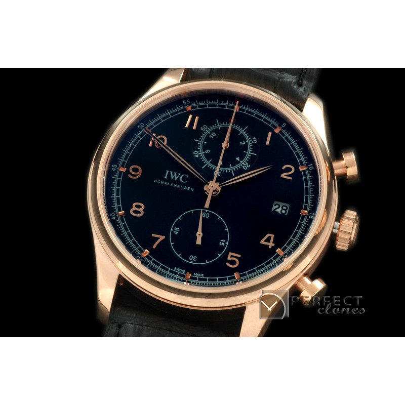 IWPG10148 Portuguese Chrono Date RG/LE Black Jap OS20