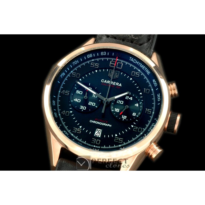 TG-50-112R Carrera 50yrs Chrono RG/RU Black Jap OS2Quartz