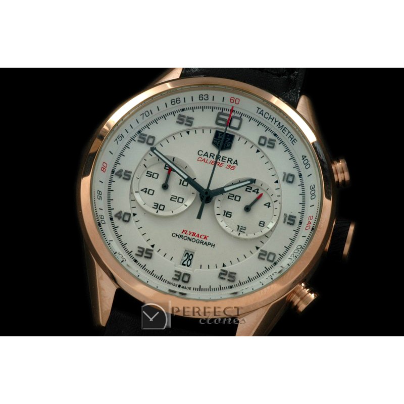 TG-50-111R Carrera 50yrs Chrono RG/RU White Jap OS2Quartz