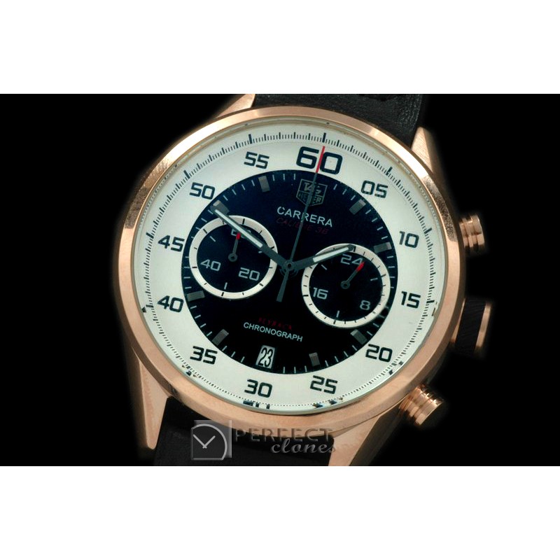 TG-50-113R Carrera 50yrs Chrono RG/RU White/Black Jap OS2Quart
