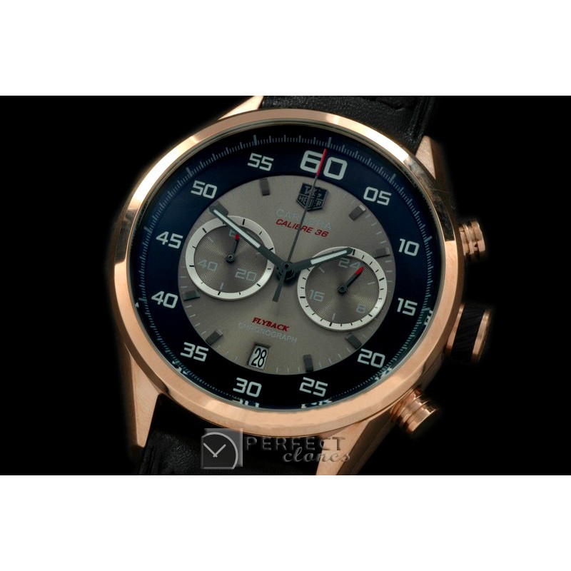TG-50-115R Carrera 50yrs Chrono RG/RU Black/Grey Jap OS2Quartz