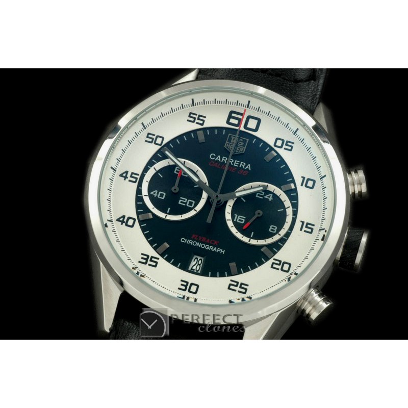TG-50-103R Carrera 50yrs Chrono SS/RU White/Black Jap OS2Quart