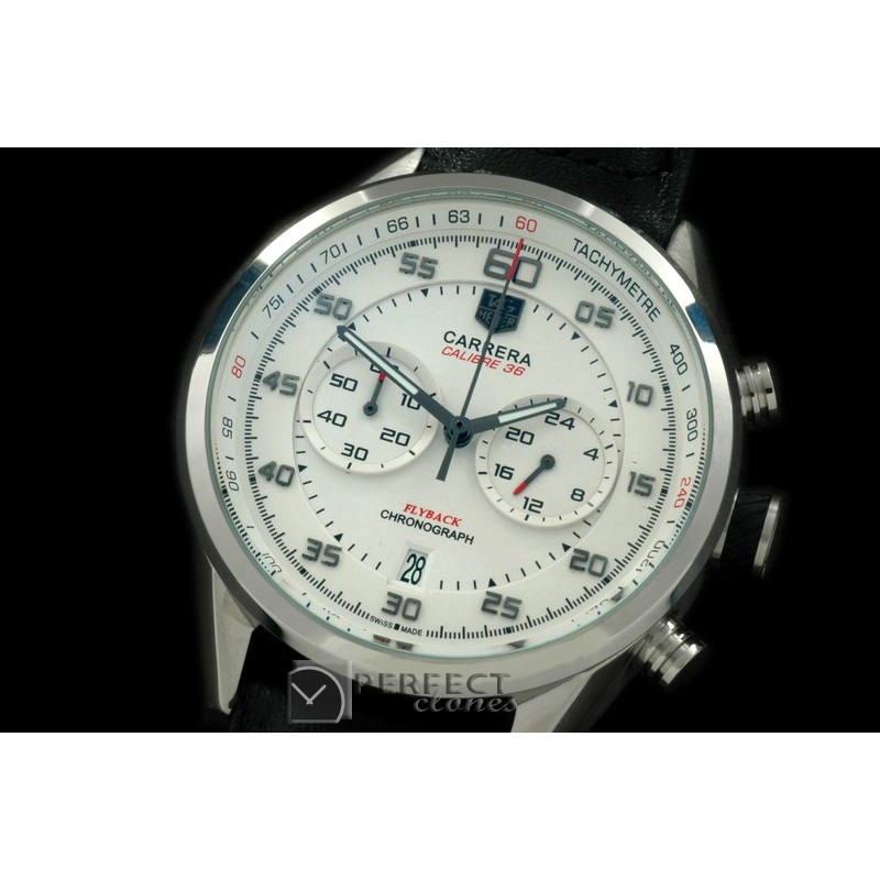 TG-50-101R Carrera 50yrs Chrono SS/RU White Jap OS2Quartz