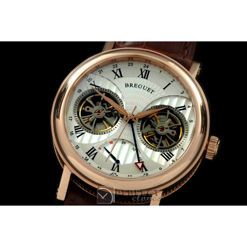 BR00048 Power Reserve/GMT Duo Tourbillon RG/LE White Asian 2813