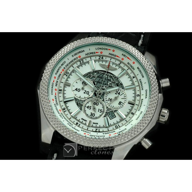 BLB06-101L Bentley Unitime Chrono SS/LE White Jap OS2Qtz
