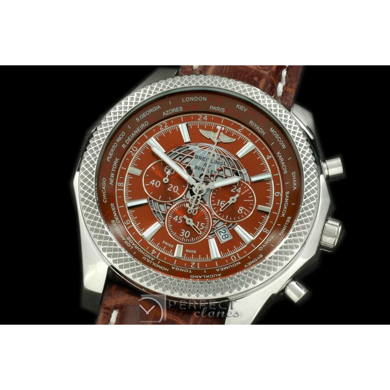 BLB06-104L Bentley Unitime Chrono SS/LE Brown Jap OS2Qtz