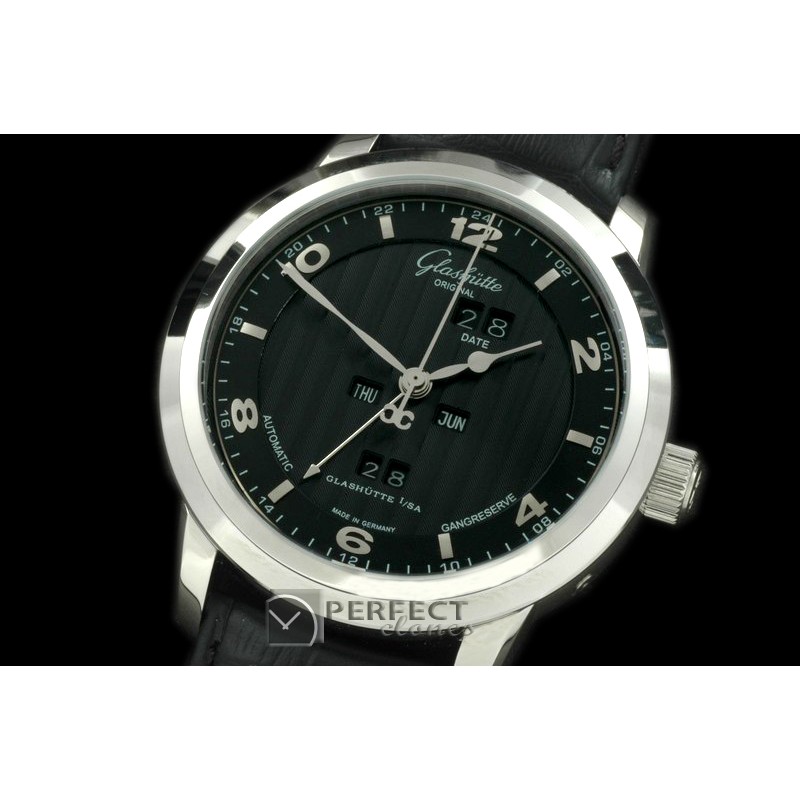 GL01057 Panomatic Perpertual Calendar SS/LE Black Asian 2813