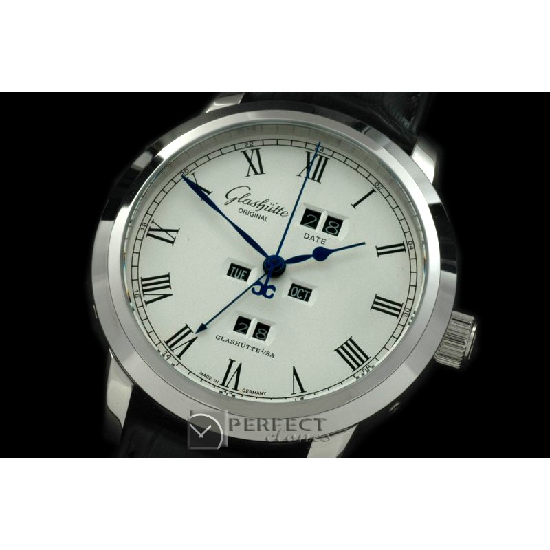 GL01051 Senator Perpertual Calendar SS/LE White Asian 2813