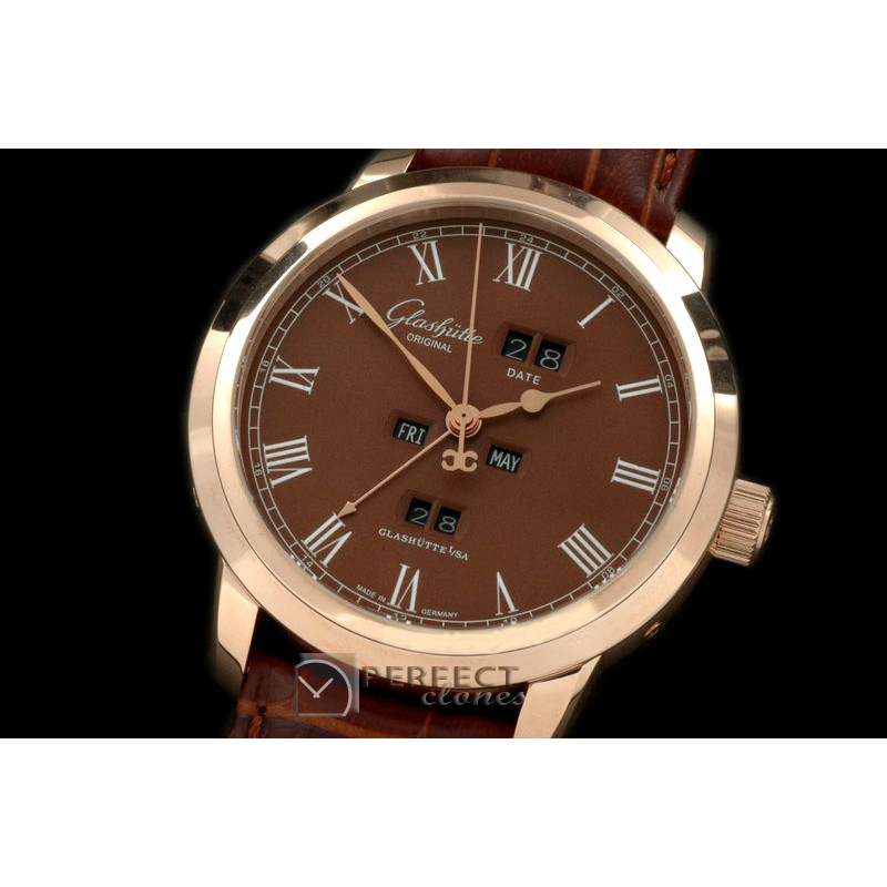 GL01064 Senator Perpertual Calendar RG/LE Brown Asian 2813