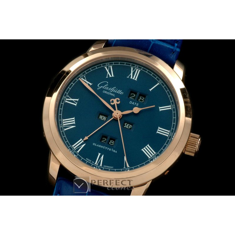 GL01063 Senator Perpertual Calendar RG/LE Blue Asian 2813