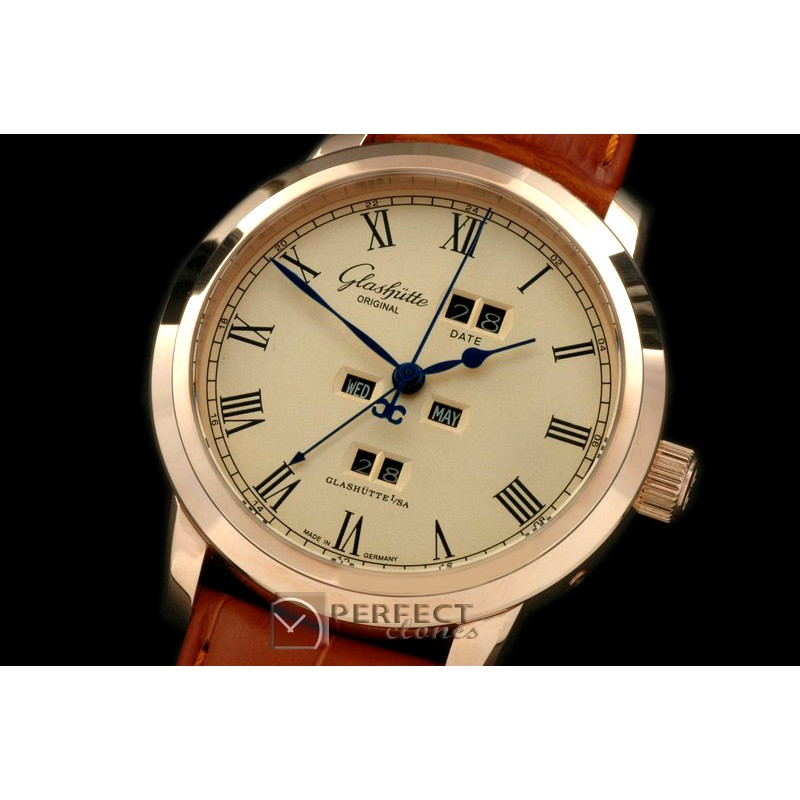 GL01065 Senator Perpertual Calendar RG/LE Gold Asian 2813