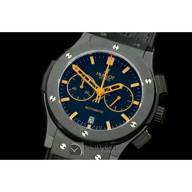 HBFSC10037 Classic Fusion Chrono PVD/LE All Blk Ylw Jap Quartz