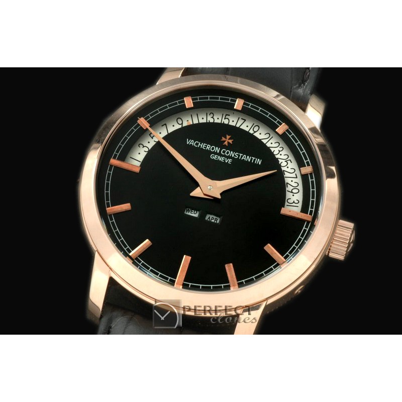 VC02207 Patrimony Perpertual Calendar RG/LE Brown Asian 2813