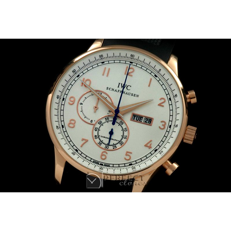IWPG10157 Portuguese Chrono Day/Date RG/RU White/Gold Jap OS20