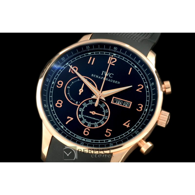 IWPG10158 Portuguese Chrono Day/Date RG/RU Black Jap OS20