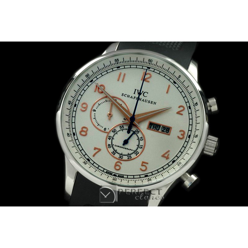 IWPG10153 Portuguese Chrono Day/Date SS/RU White/Gold Jap OS20