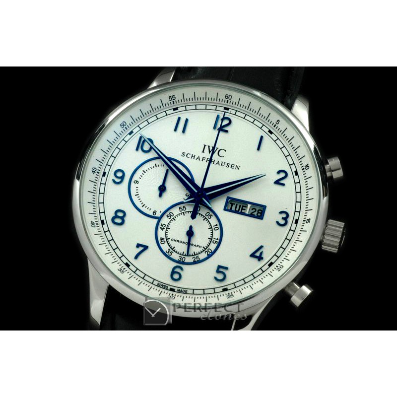 IWPG10152L Portuguese Chrono Day/Date SS/LE White/Blue Jap OS20