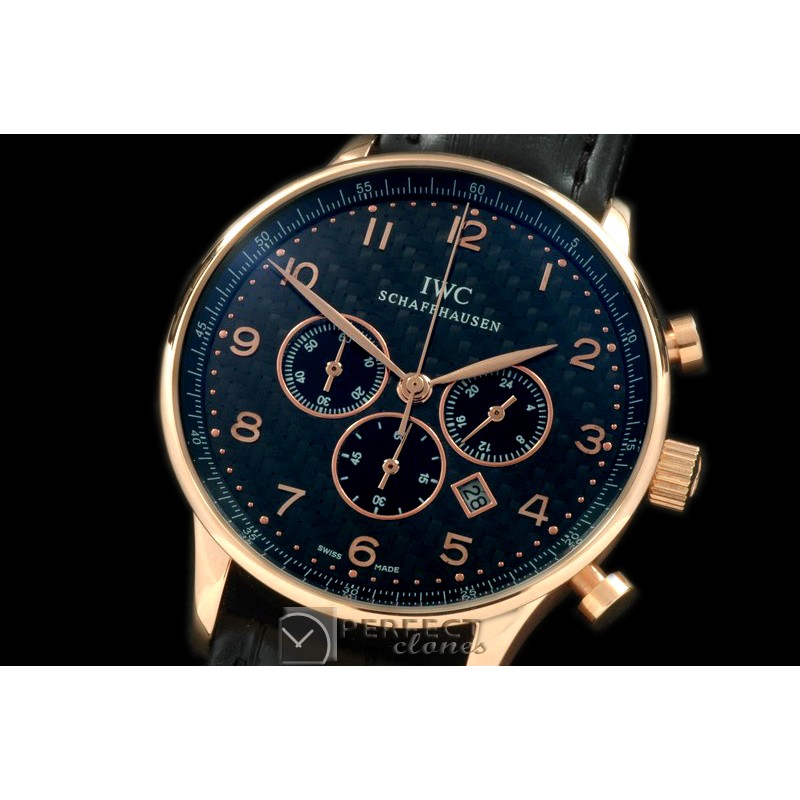 IWPG20018L Portuguese Chrono RG/LE Black Jap OS20