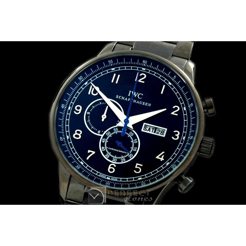 IWPG10159S Portuguese Chrono Day/Date PVD/PVD Black Jap OS20