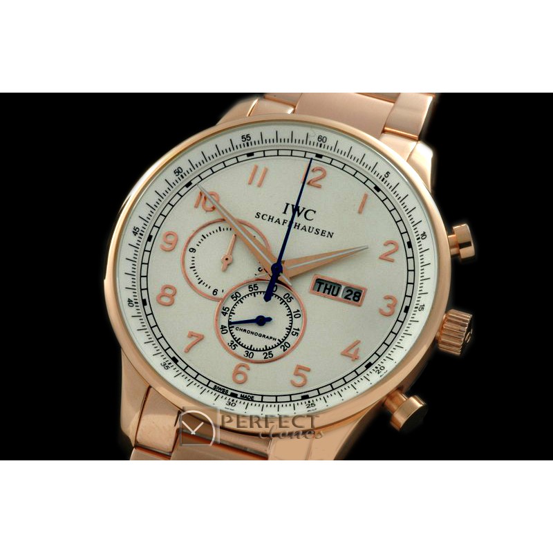 IWPG10157S Portuguese Chrono Day/Date RG/RG White/Gold Jap OS20