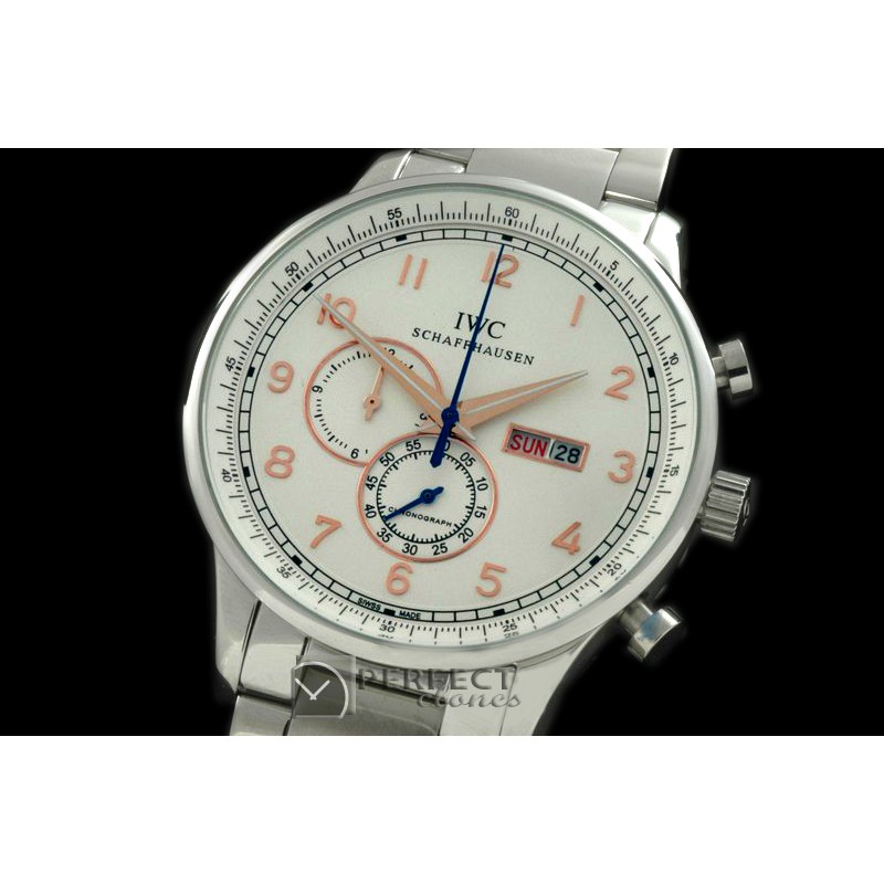 IWPG10153S Portuguese Chrono Day/Date SS/SS White/Gold Jap OS20
