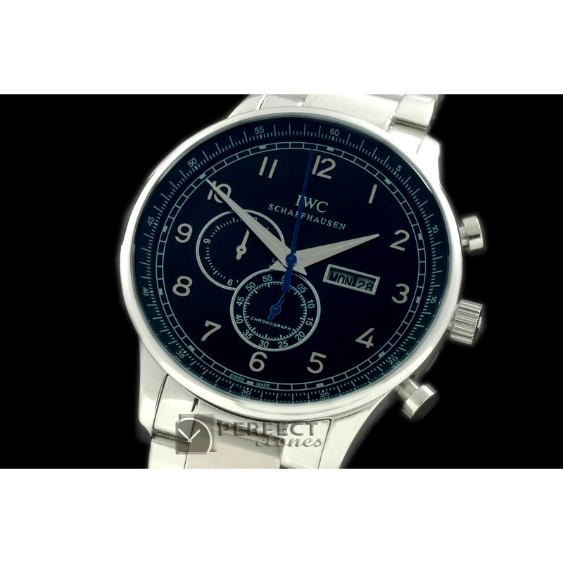 IWPG10154S Portuguese Chrono Day/Date SS/SS Black Jap OS20