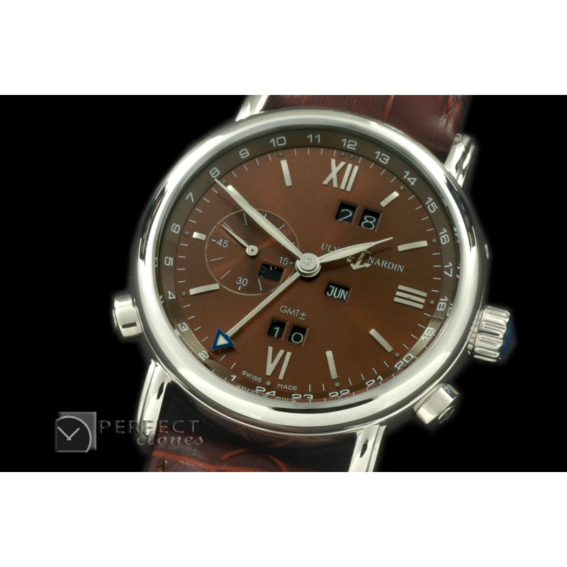 UNCLP10004 Perpetual Calender SS/LE Brown Asian 2813 23J