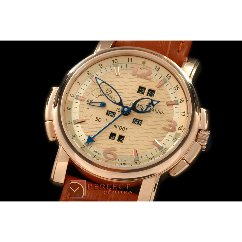 UNCLP1002Perpetual Calender RG/LE Gold Asian 2813 23J