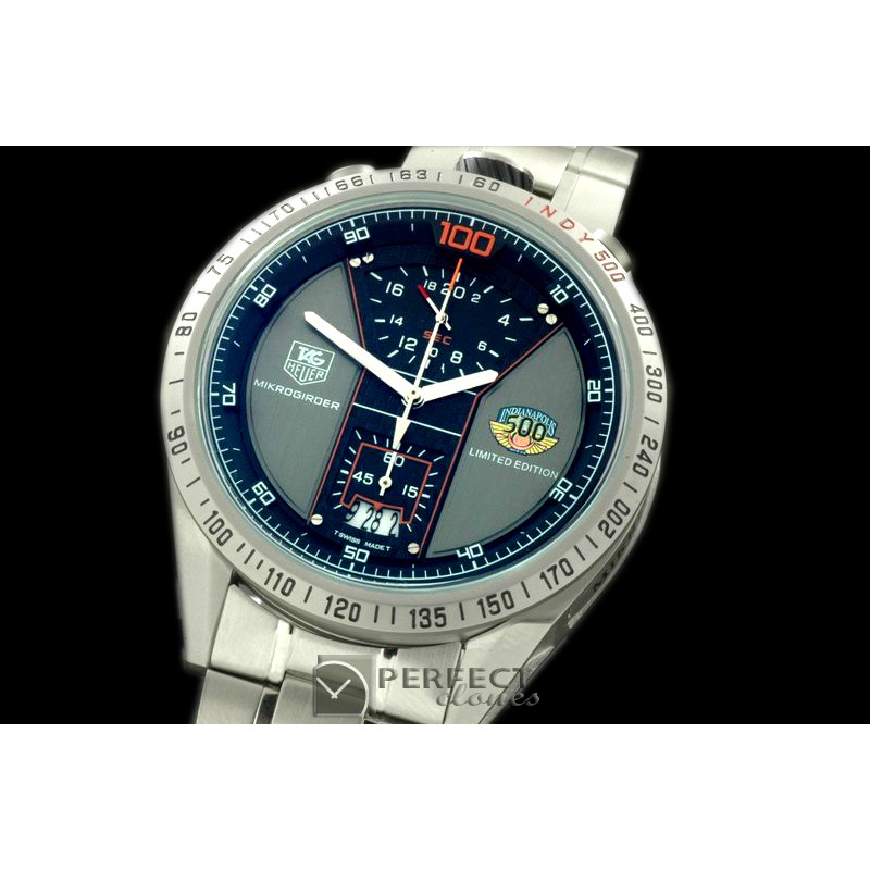 TGMKG-103S Indy 50Mikrograph SS/SS Grey/Blk Jap OS2Quartz