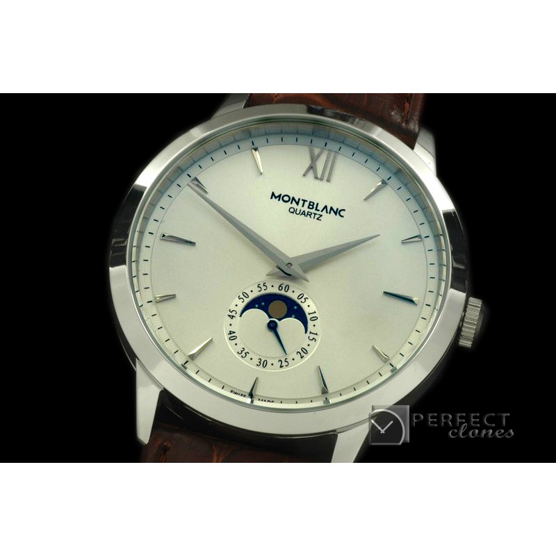 MBSM-111 Men Star Classic Secs/Day Phase SS/LE White Jap Quartz
