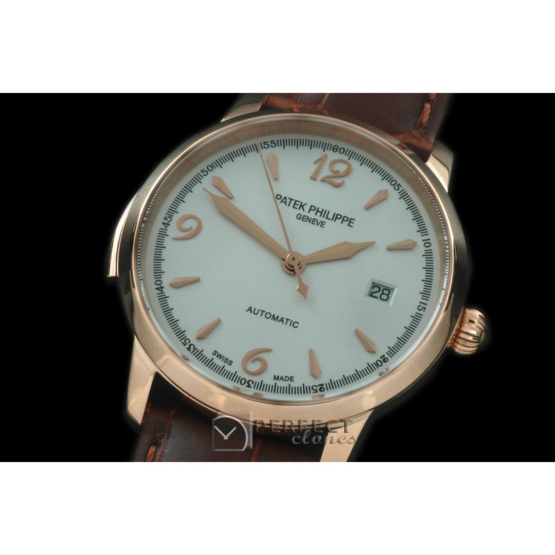 PP00711 Calastrava Automatic RG/LE White Num Asian 2824
