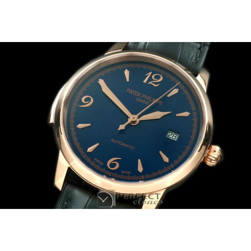 PP00713 Calastrava Automatic RG/LE Blue Num Asian 2824