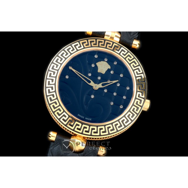 VE00012 Medusa Vanitas Ladies YG/RU Black Swiss Quartz