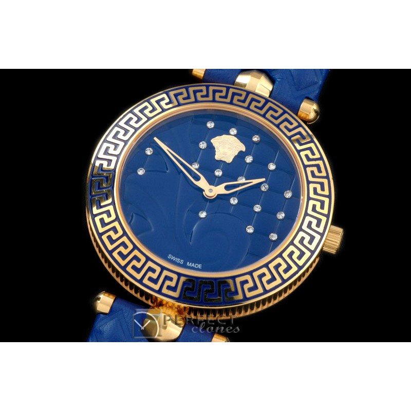 VE00014 Medusa Vanitas Ladies YG/RU Blue Swiss Quartz