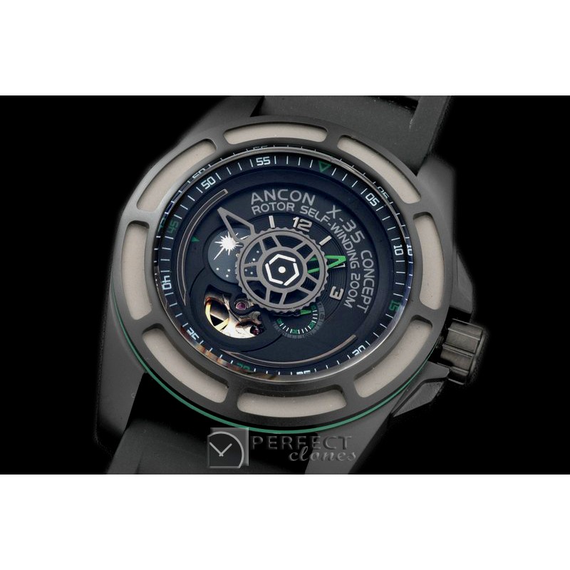 ANC10015 X-35 Concept II PVD/RU Black/Green Jap Miyota