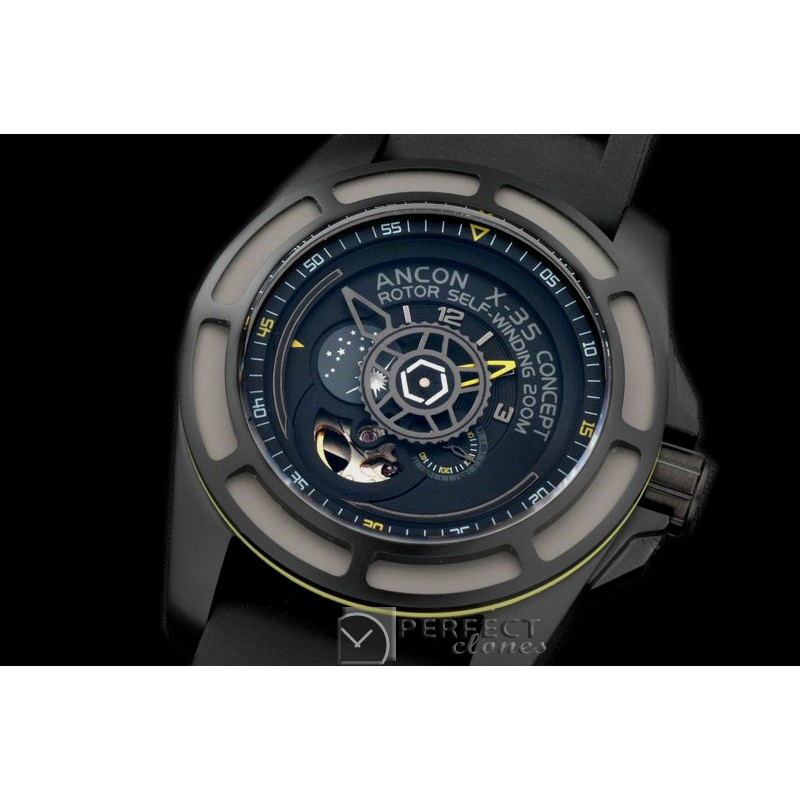 ANC10013 X-35 Concept II PVD/RU Black/Ylw Jap Miyota